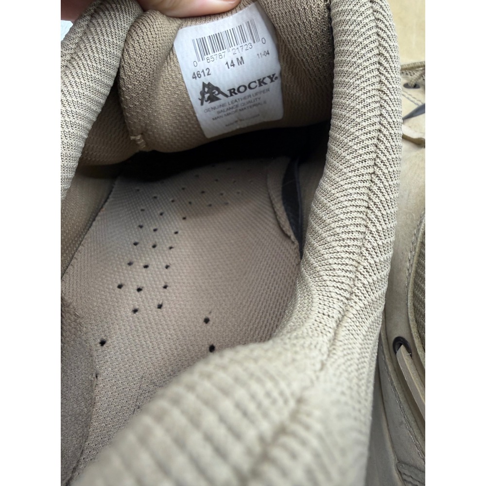 Rocky Hydro-Ports Mens 14 M Tan Leather Mesh Boat Shoes Moc Toe Oxfords 4612 - Picture 4 of 10